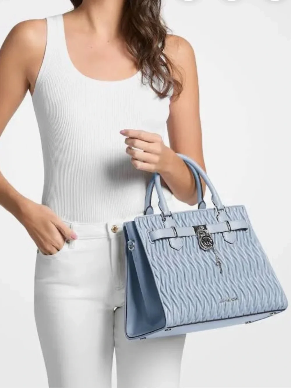 Michael Kors Hamilton Medium Matelassé Satchel Crossbody